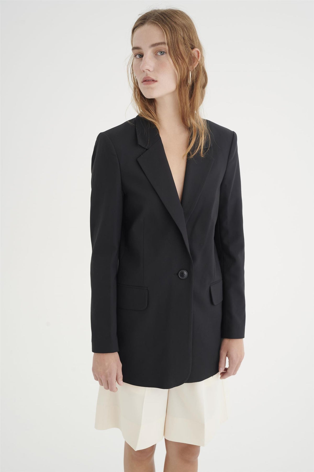 ZELLAIW LONG BLAZER, BLACK