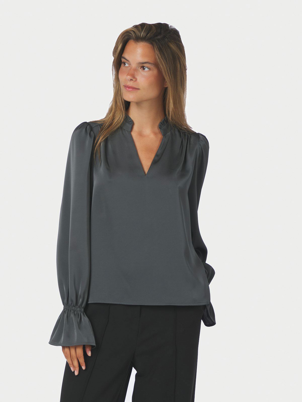 Amara Drapy Satin Blouse