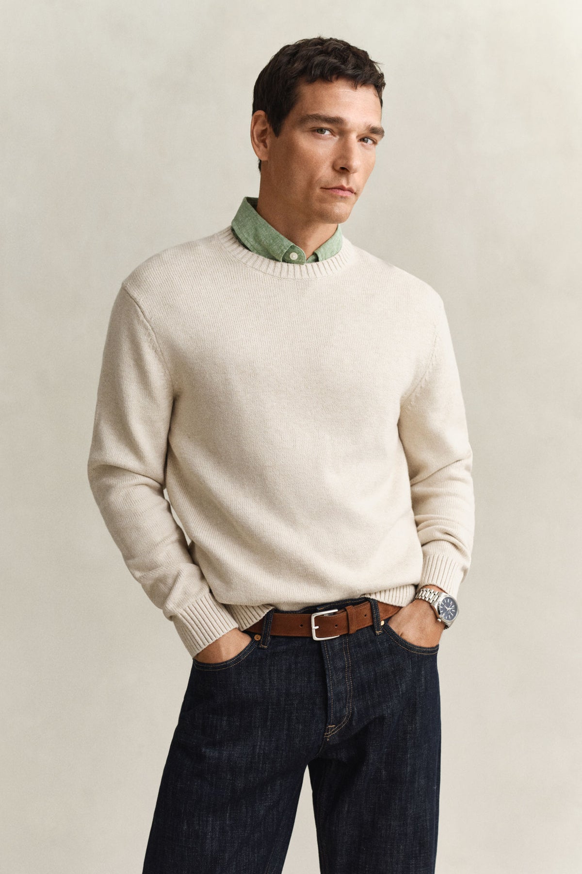 COTTON BLEND C-NECK 8080001 SEED MELANGE