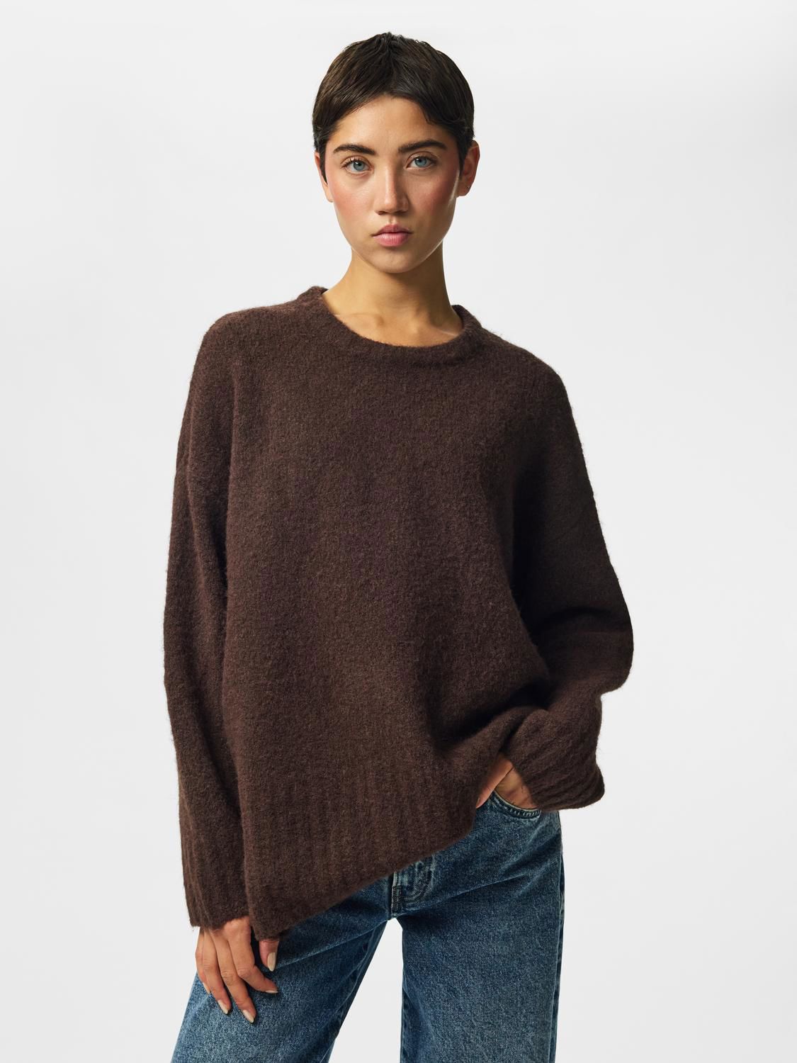 Pctina Ls O-Neck Knit Noos