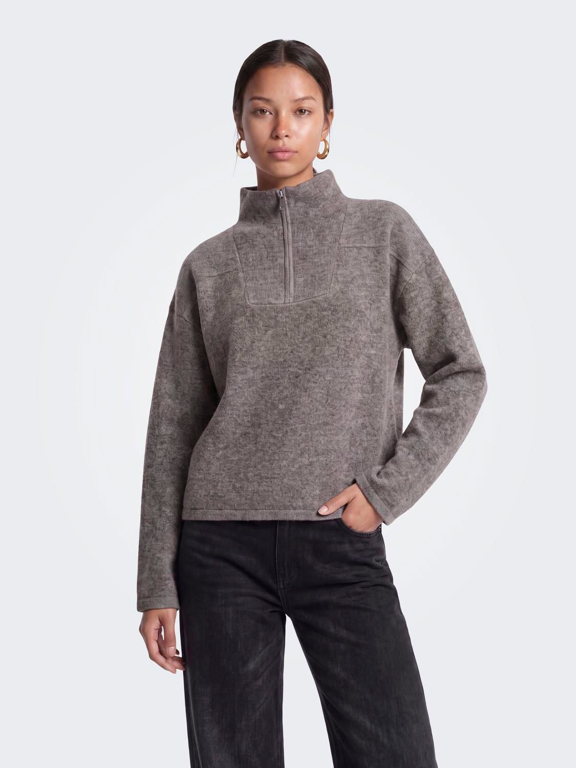 Onlclara Ls Half Zip Knt