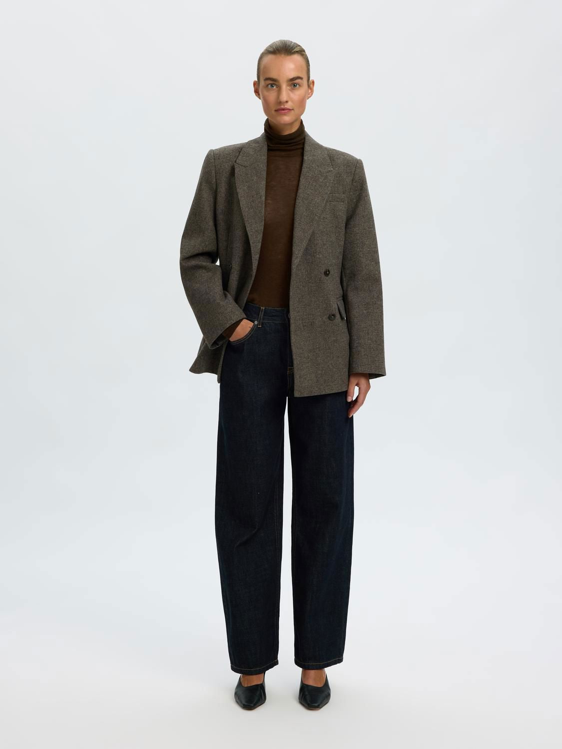 Slwvendy Wool Ls Knit Roll Neck Noos