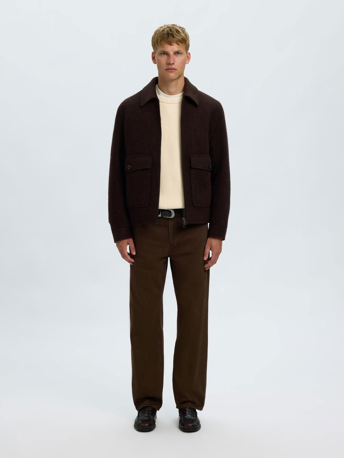Slmbraun Knit Rlx Rib Crew Neck Noos