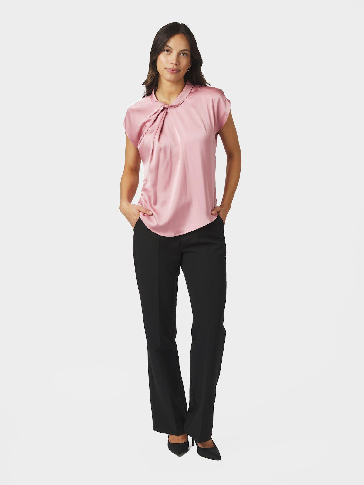 Fleur Drapy Satin Blouse