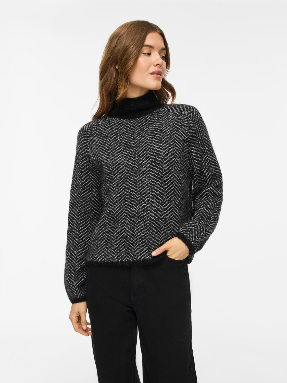 Vilory High Neck L/s Knit Top - Noos