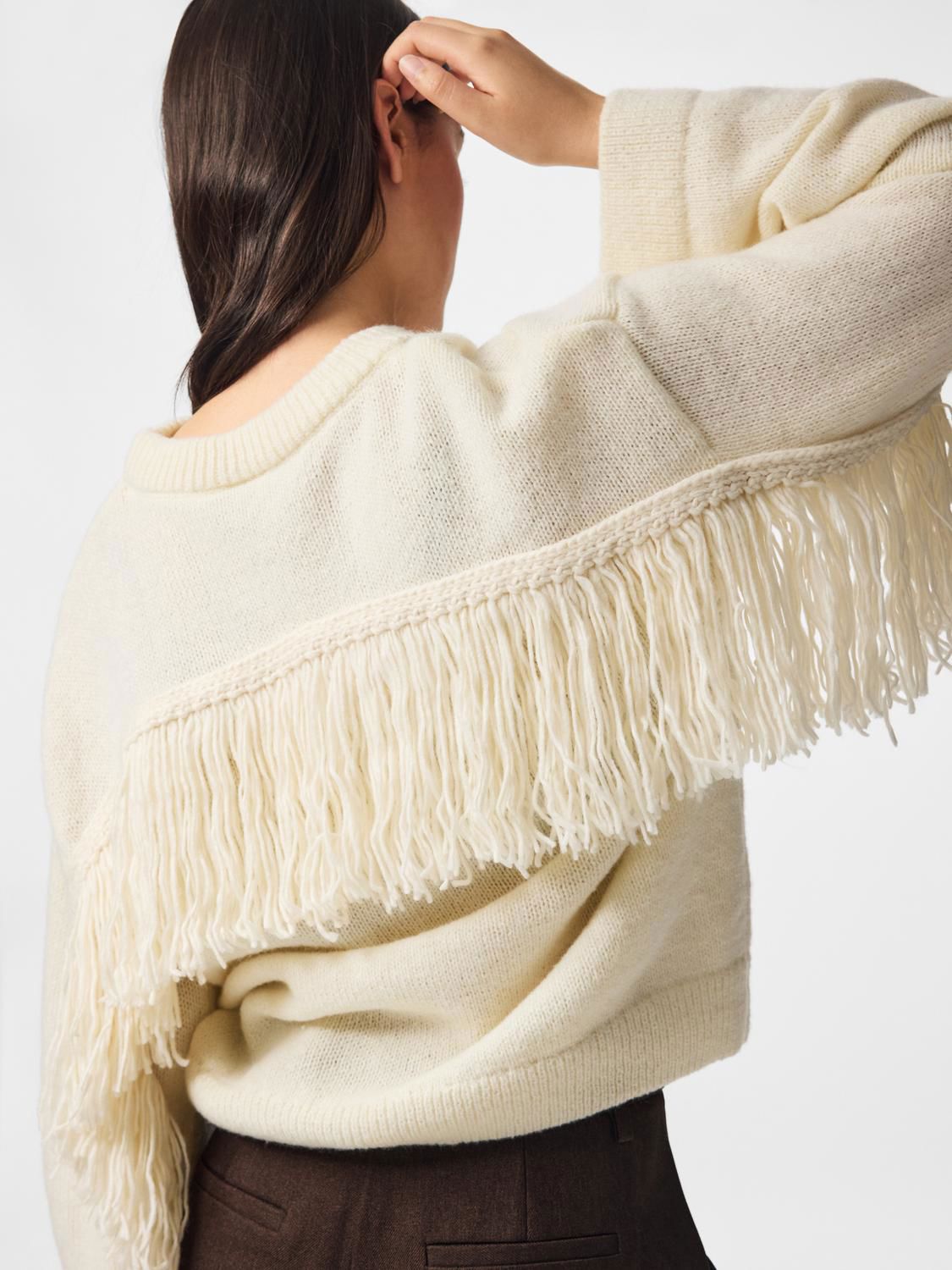 Pciva Ls O-Neck Fringes Knit Bc D2d