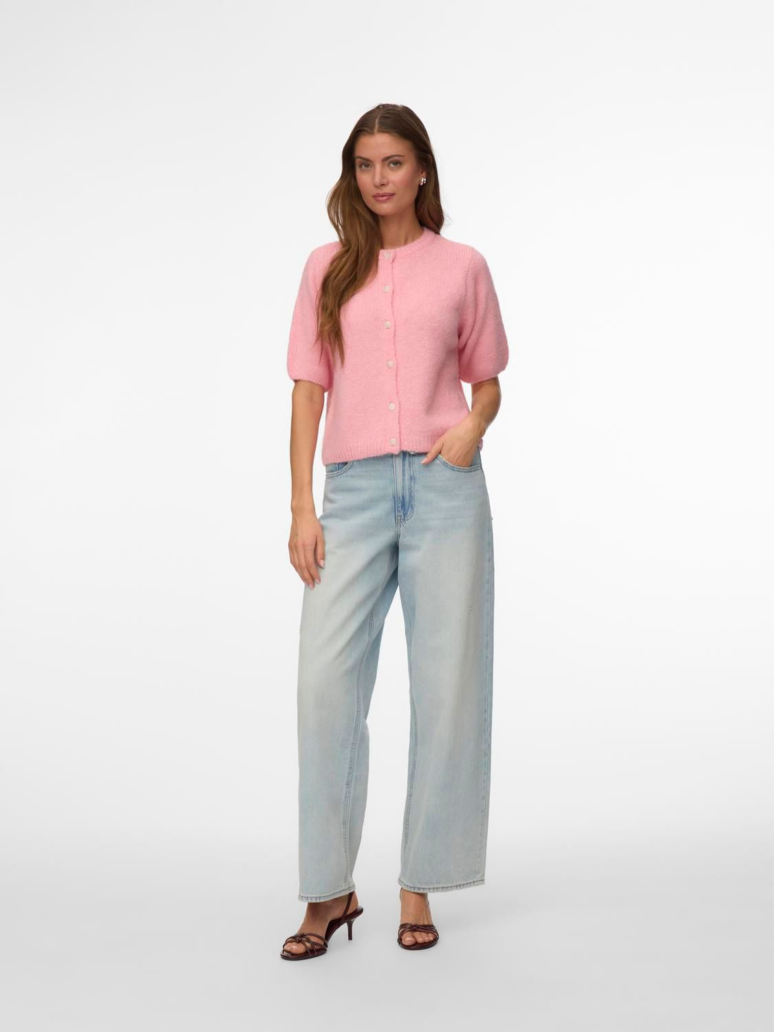 Vmkara 2/4 O-Neck Button Cardigan Exp