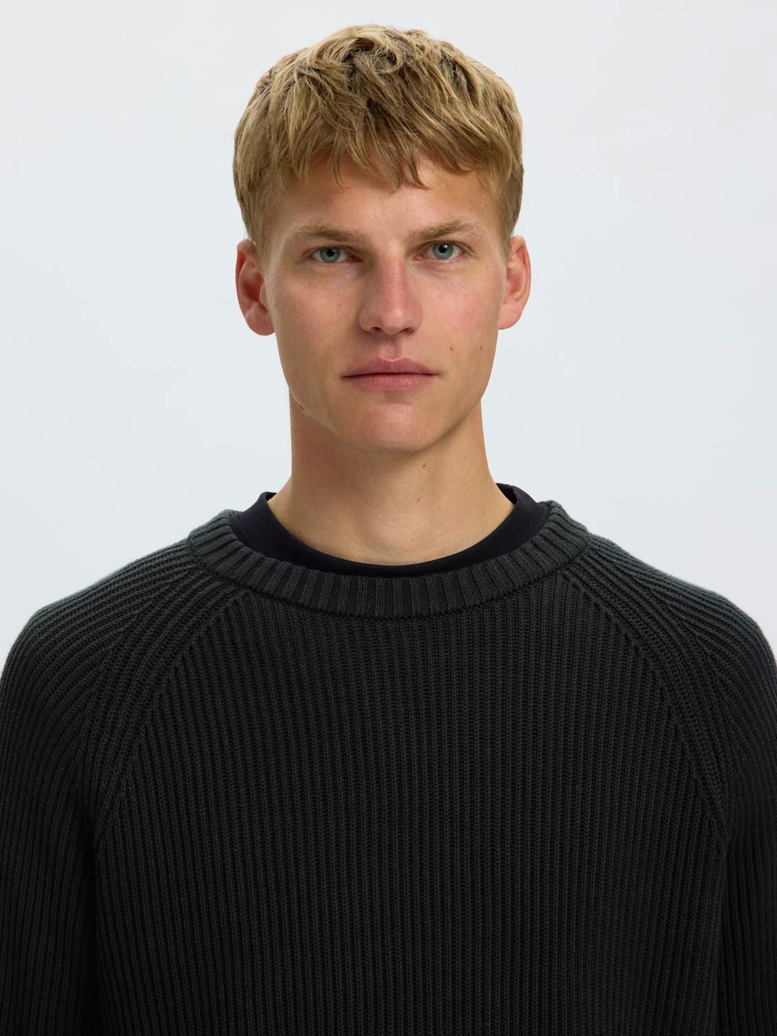 Slmcarlos Ls Cable Crew Neck Noos