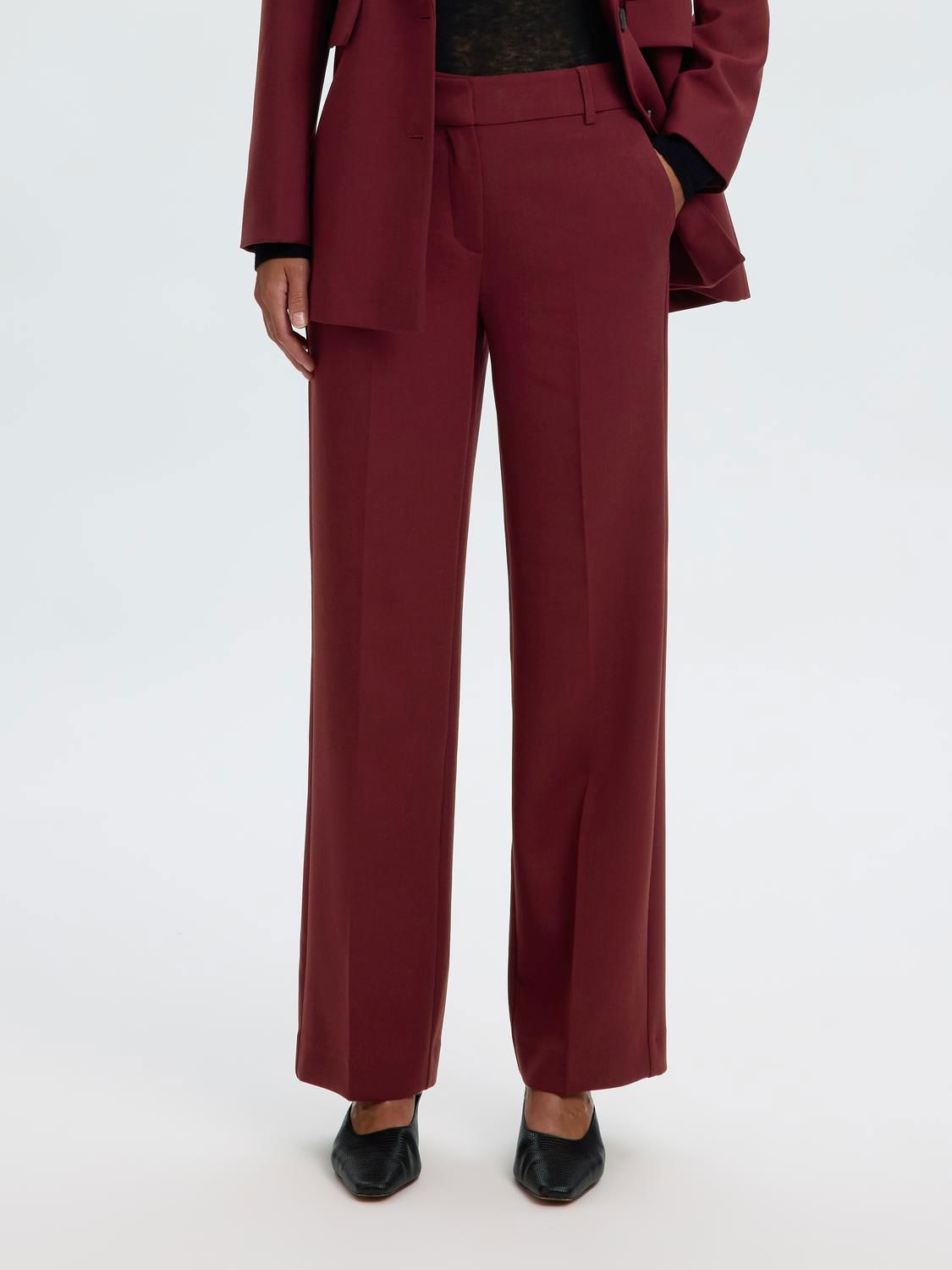 Slwrita Mw Wide Pant Mel Noos tawny port