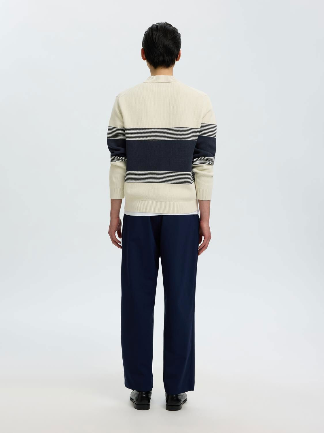 Slmdane Ls Knit Stripe Polo