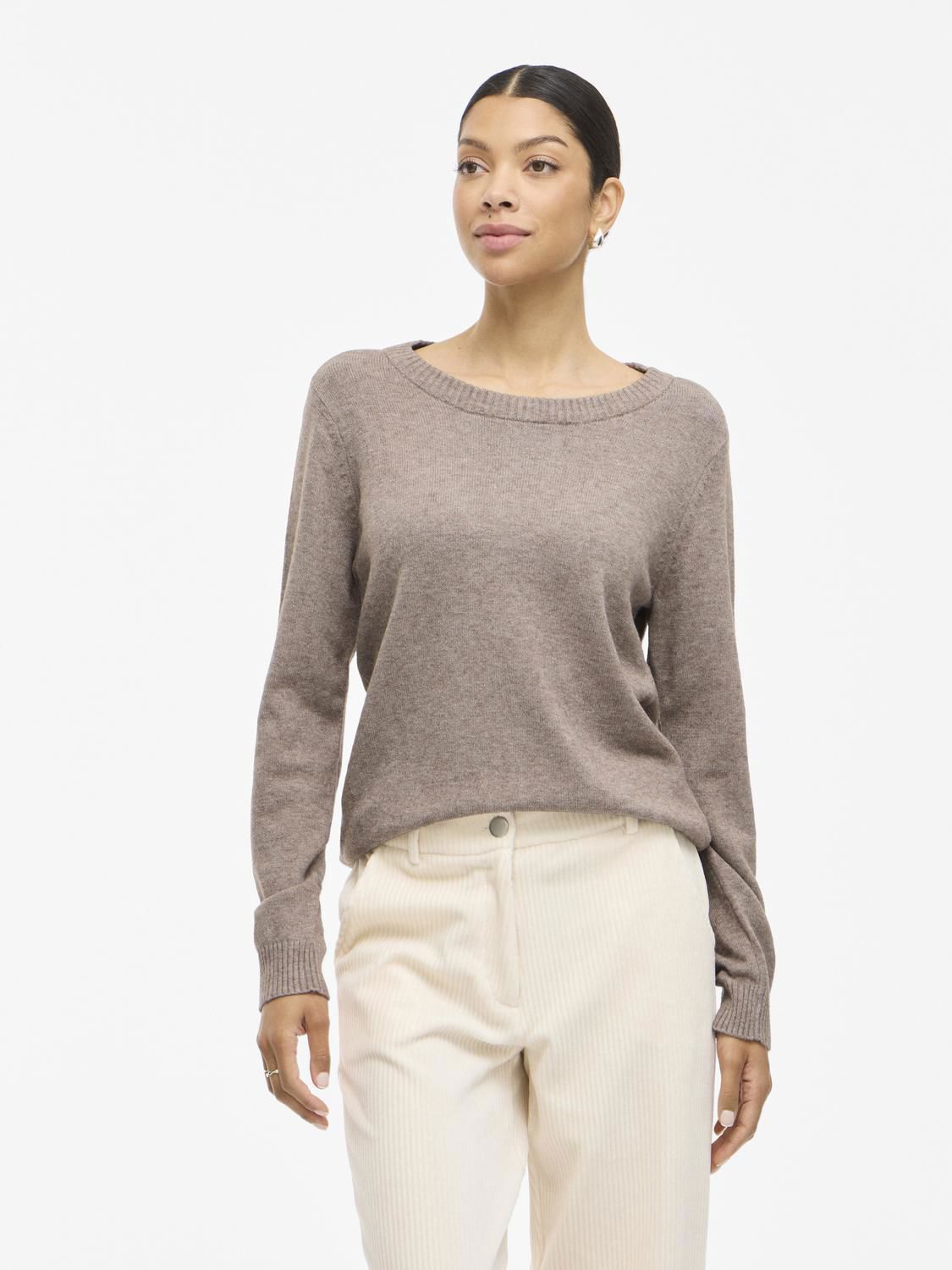 VIRIL O-NECK L/S KNIT TOP NOOS FALCON/MELANGE