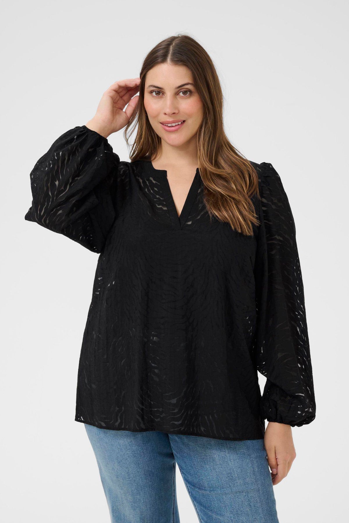KCVIANNA BLOUSE 100121 BLACK DEEP