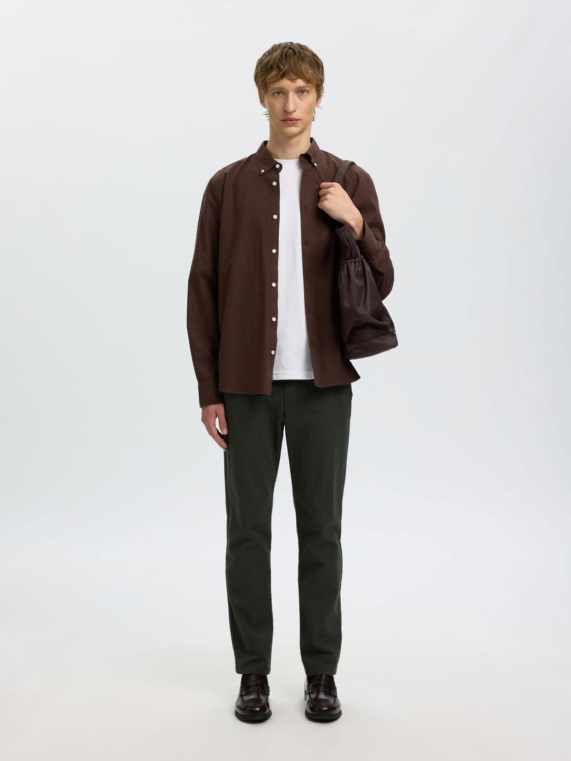 Slmcole-Jay Reg Melange Ls Shirt Noos