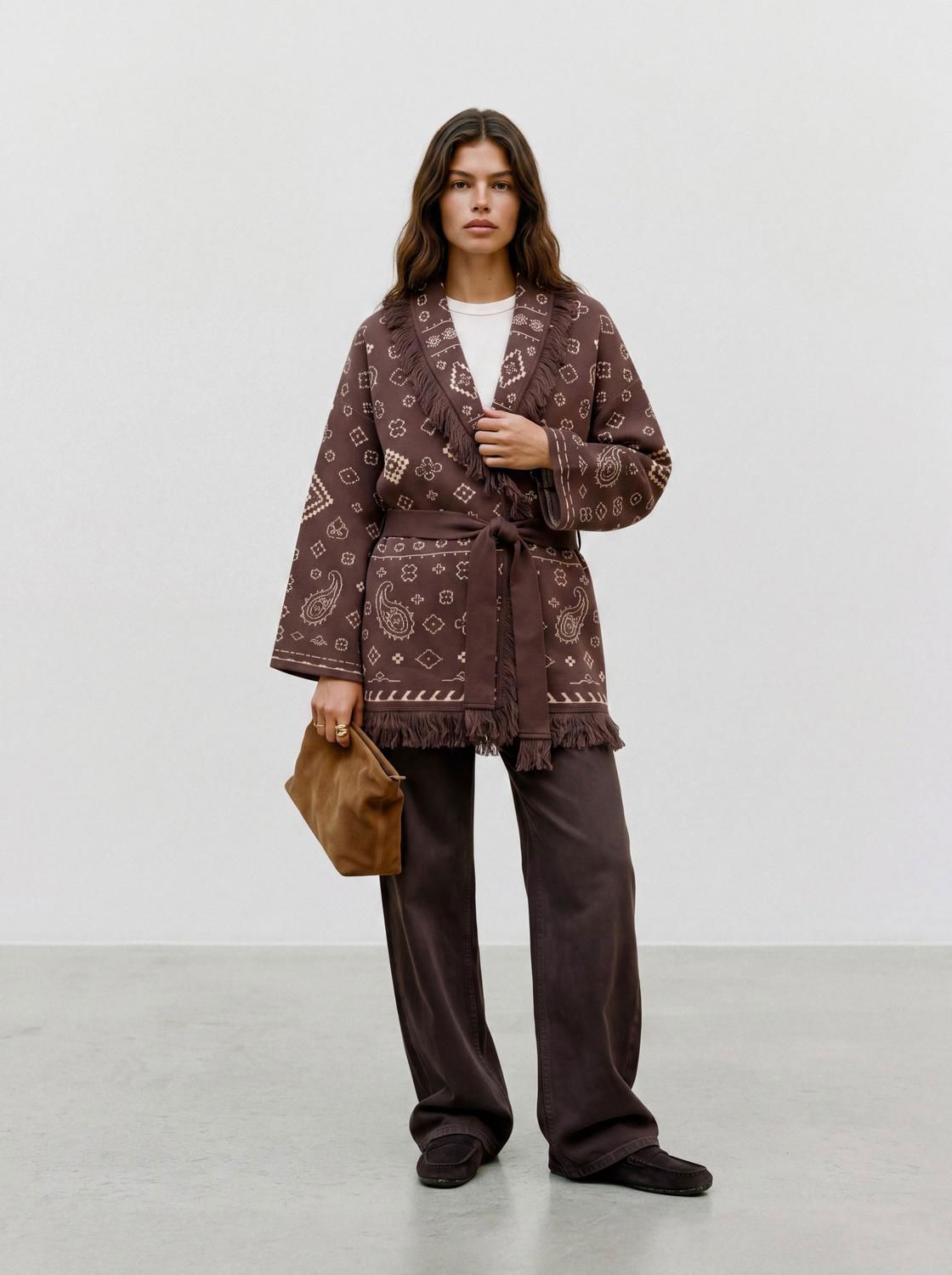 Vmscarlett Ls Tassel Jacquard Cardi Lcs