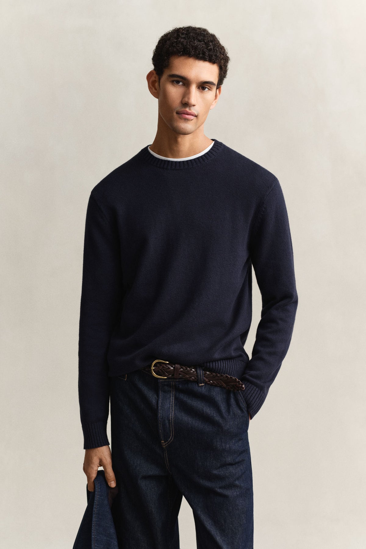COTTON BLEND C-NECK 8080001 EVENING BLUE