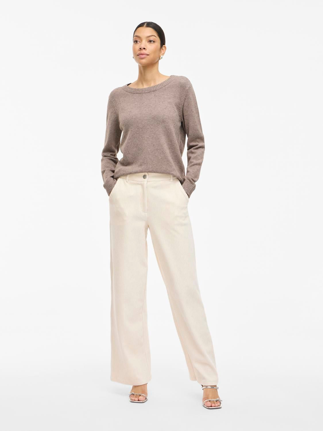 VIRIL O-NECK L/S KNIT TOP NOOS FALCON/MELANGE