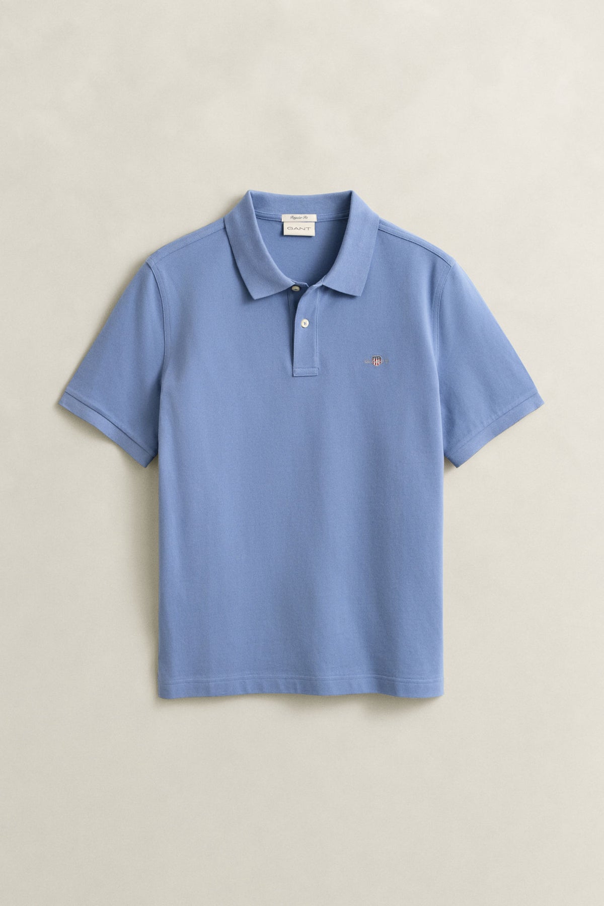 Reg Shield SS Pique Polo Faded Denim