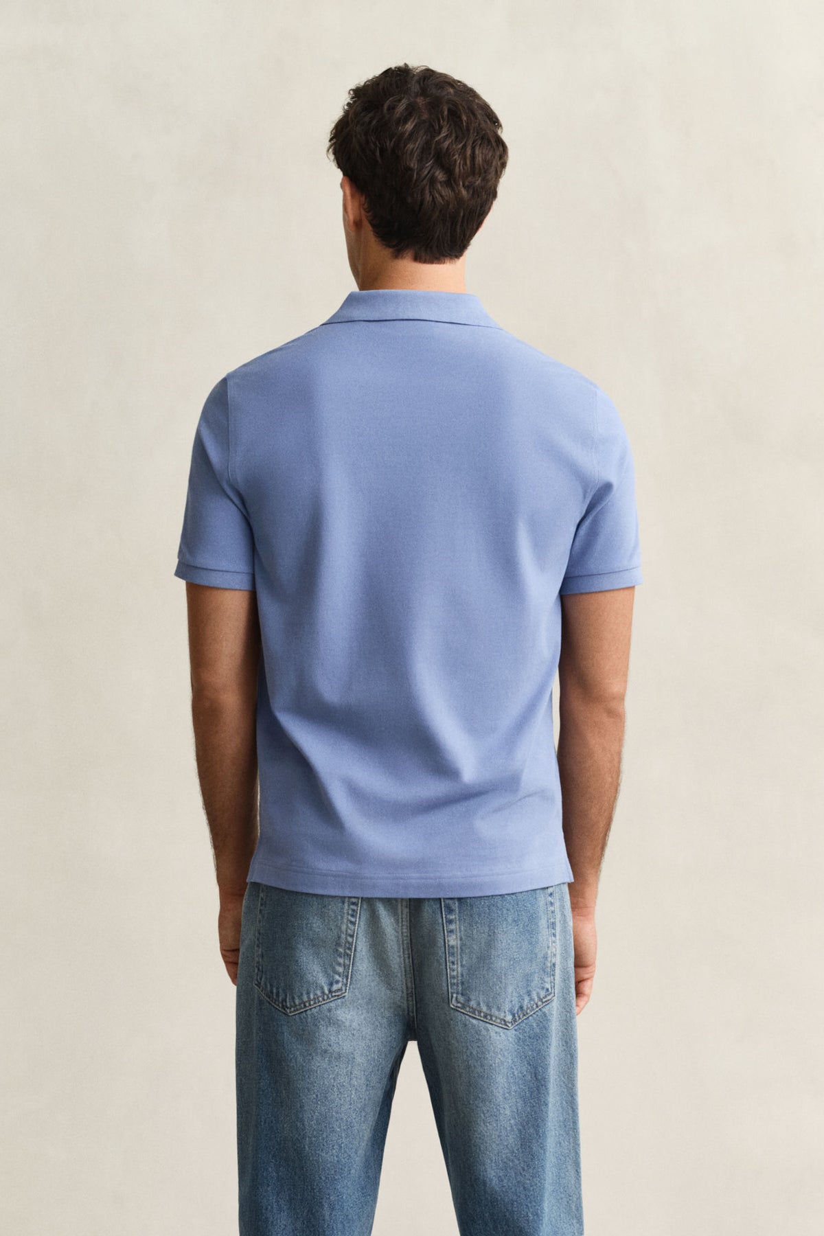 Reg Shield SS Pique Polo Faded Denim