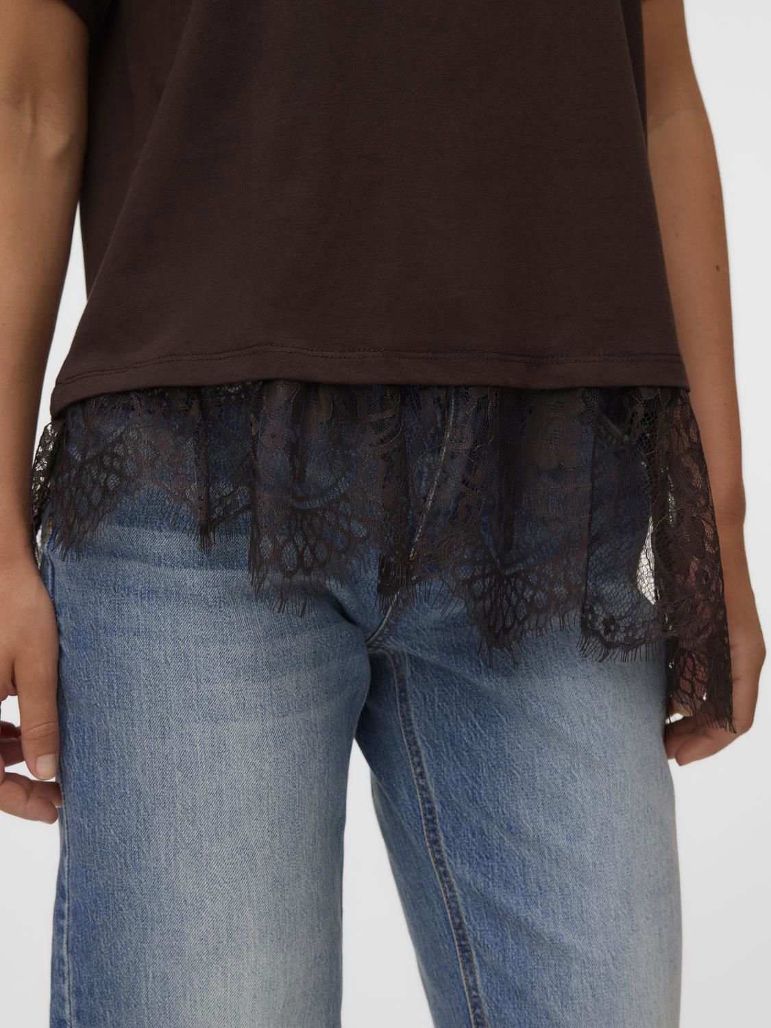 Vmbrit Ss O-Neck Lace T-Shirt Jrs