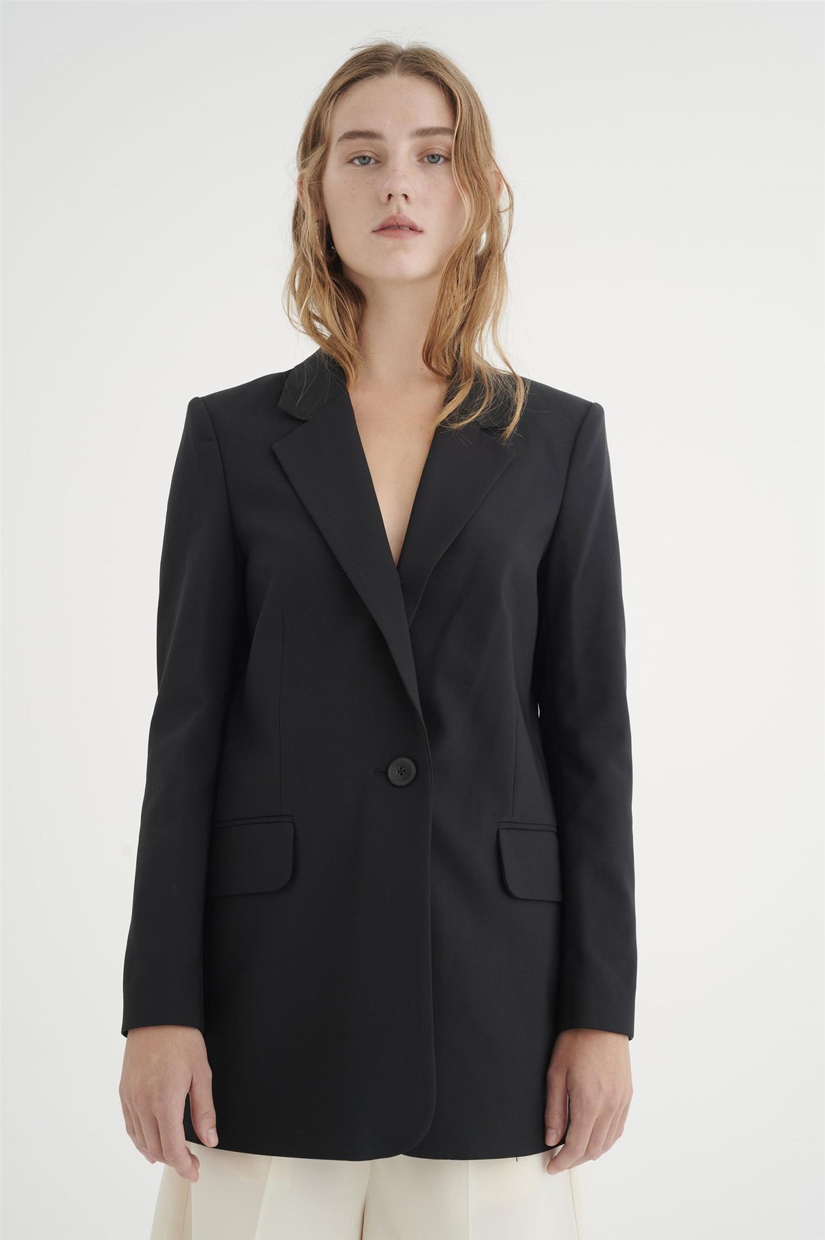 ZELLAIW LONG BLAZER, BLACK