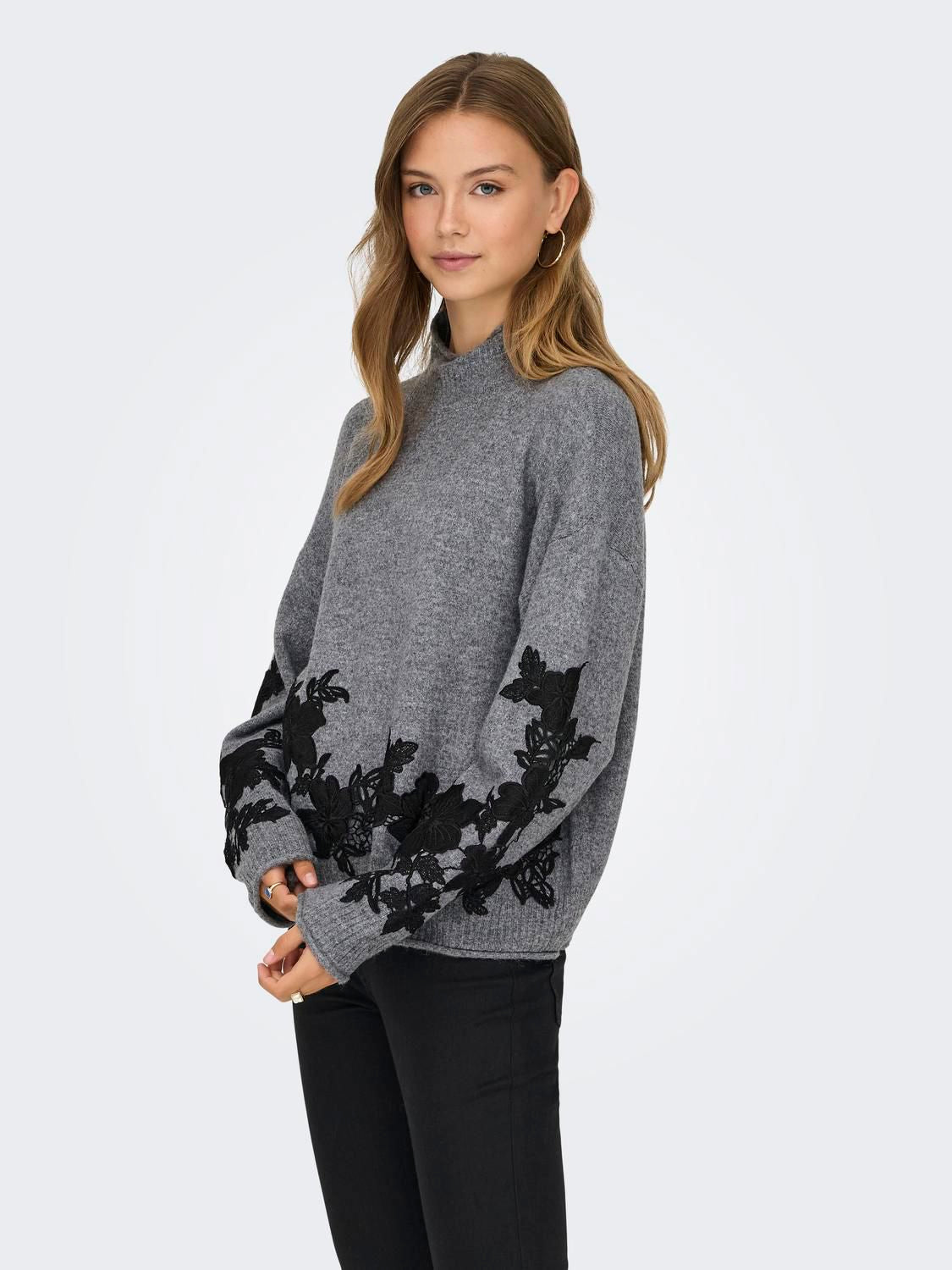 Onllisa Ls Highneck Detail Knt