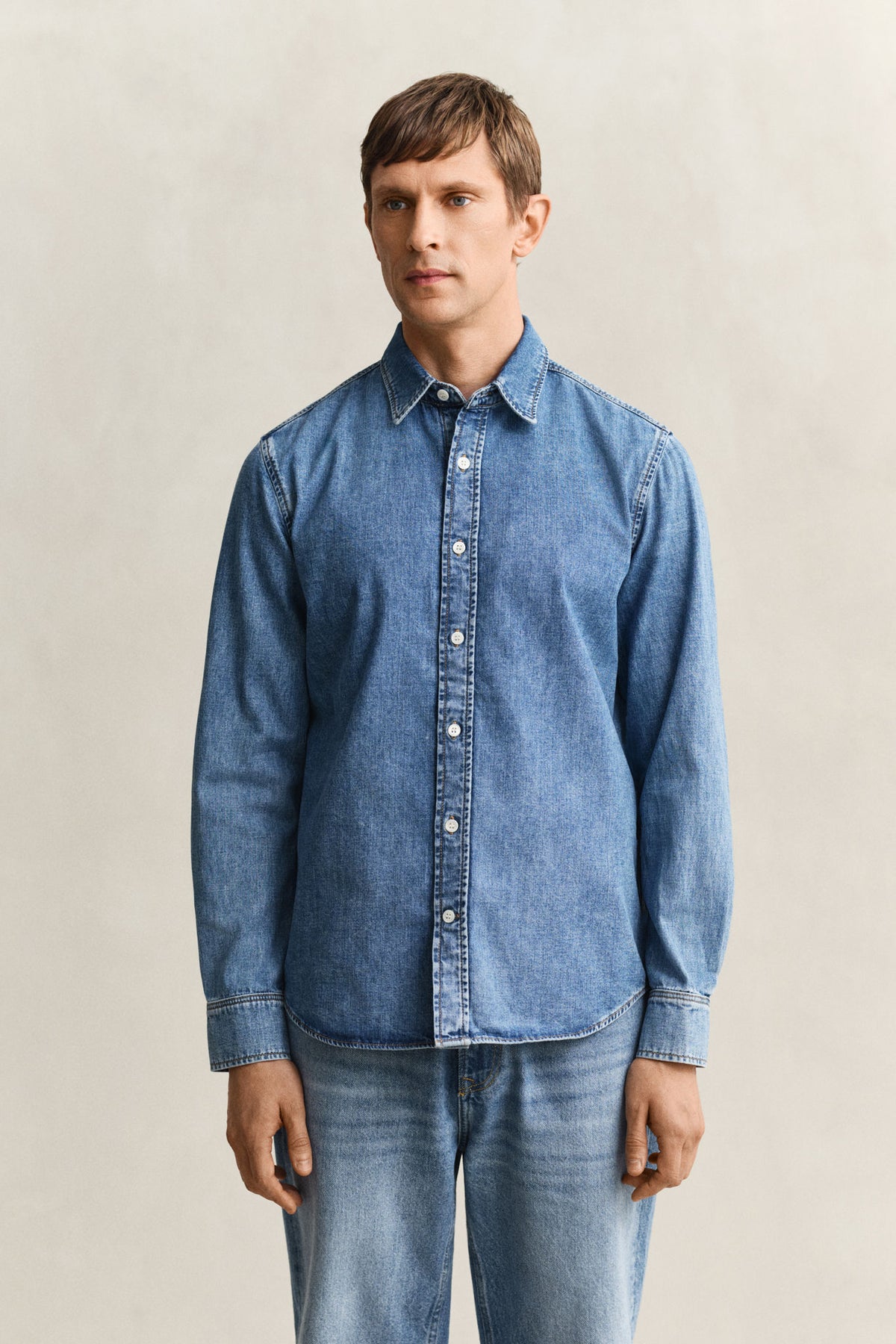 REG DENIM SHIRT 3260089 SEMI LIGHT BLUE