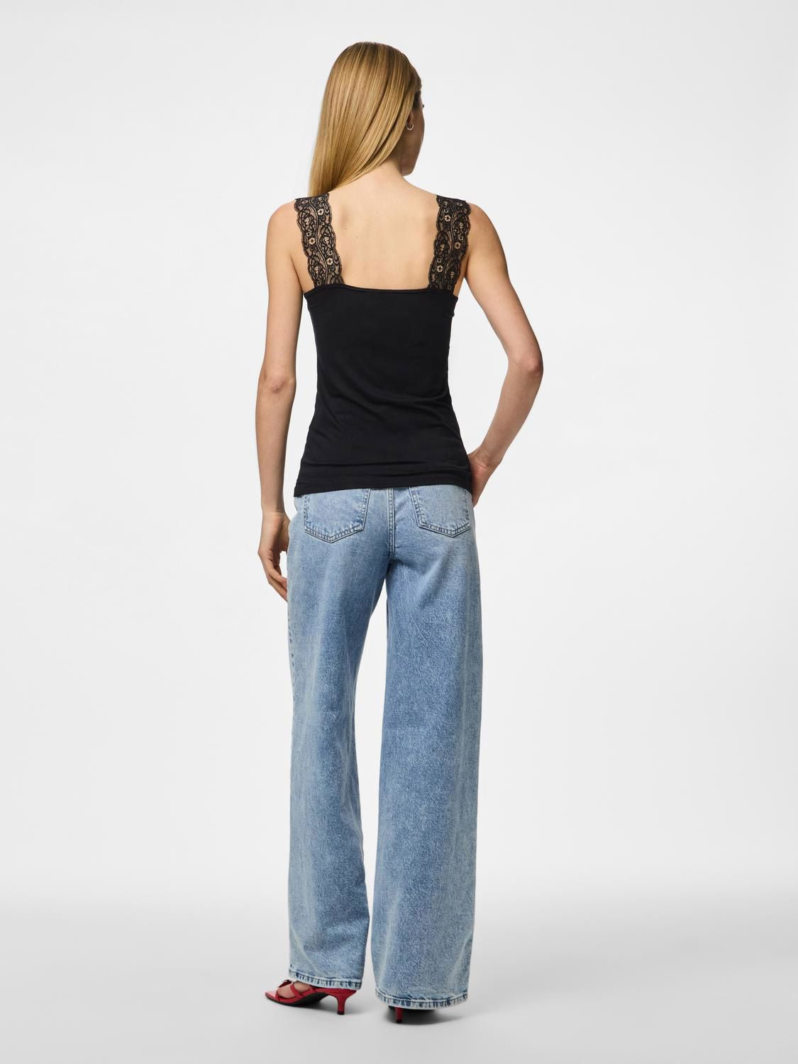 PCBARBERA LACE TOP NOOS BC Black