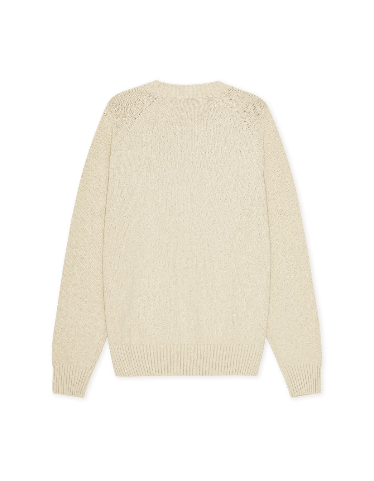 BRAD ROUNDNECK KNIT OYSTER GRAY WHITE