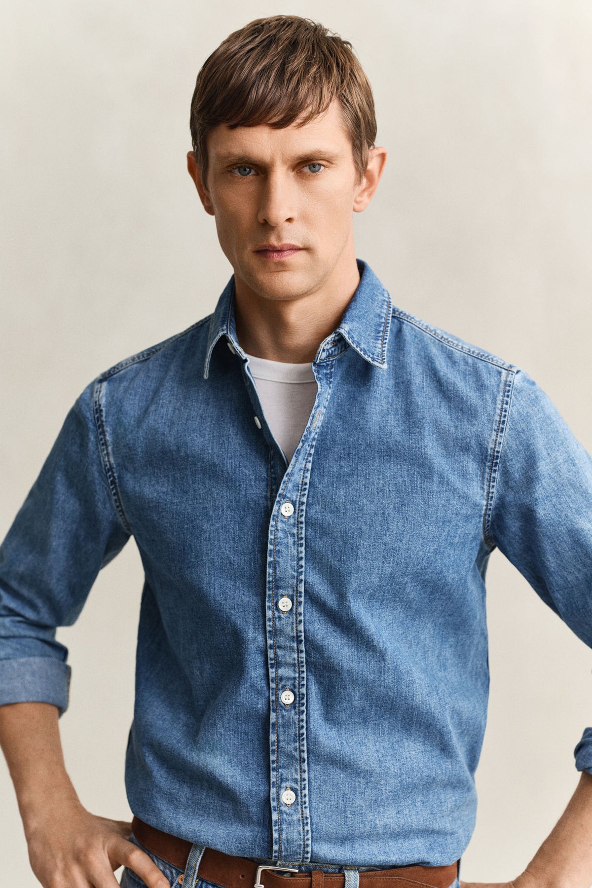 REG DENIM SHIRT 3260089 SEMI LIGHT BLUE