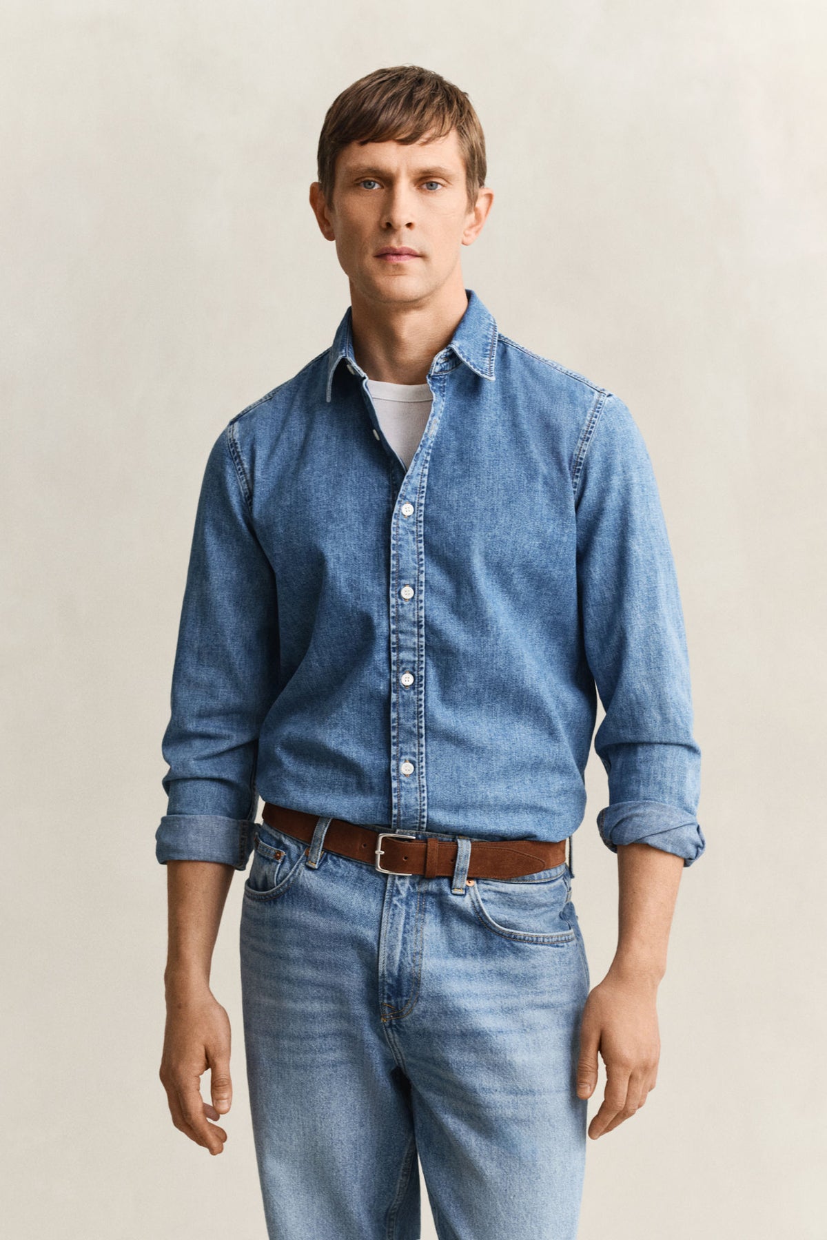 REG DENIM SHIRT 3260089 SEMI LIGHT BLUE
