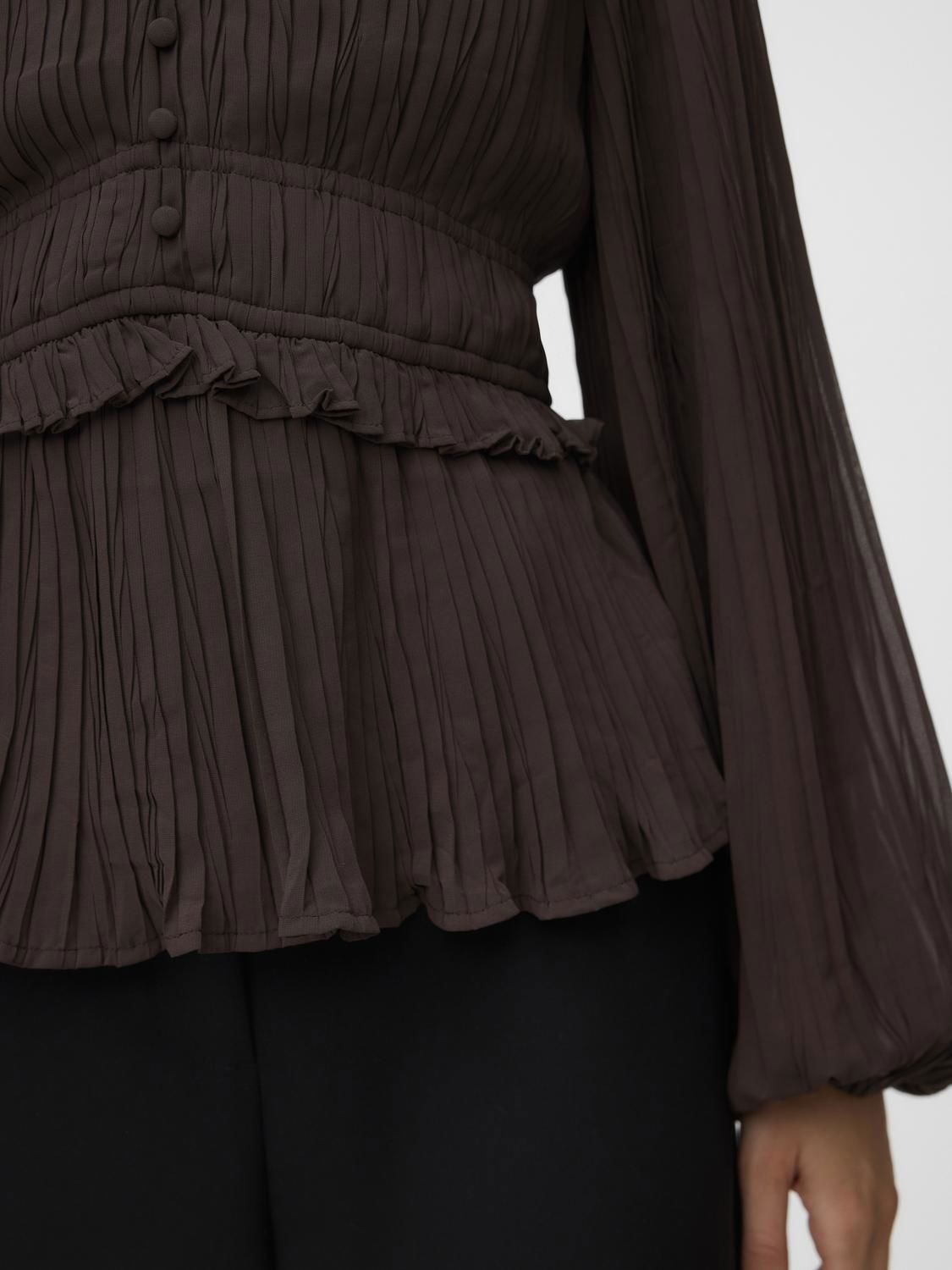 Vmdora Ls Detail Plisse Top Wvn Exp