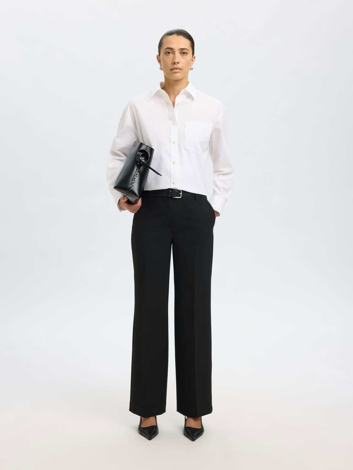 SLFRITA MW WIDE PANT BLACK N NOOS Black