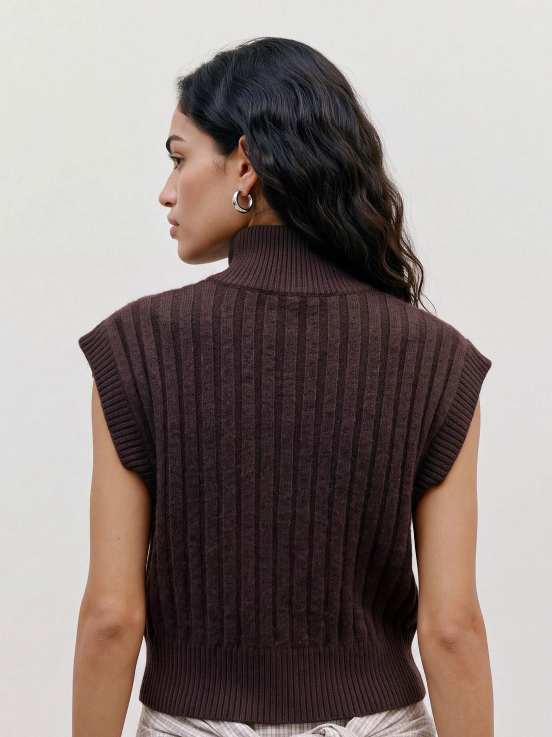 Vmbang Rib Sl Highneck Zipper Vest Noos
