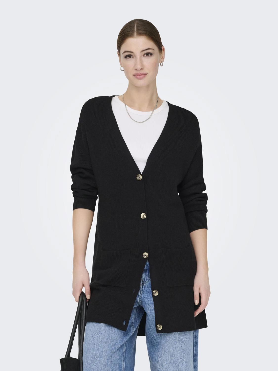 Onlibi Life Ls Rib Long Cardigan Ex Knt