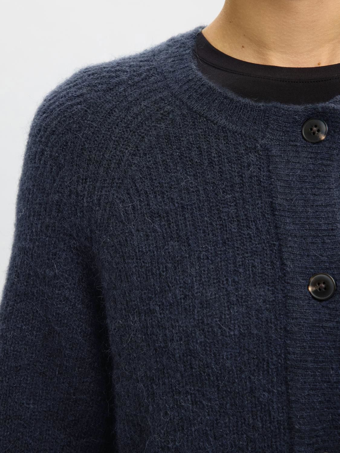 SLFLULU LS KNIT SHORT CARDIGAN B NOOS DARK SAPPHIRE/MELANGE