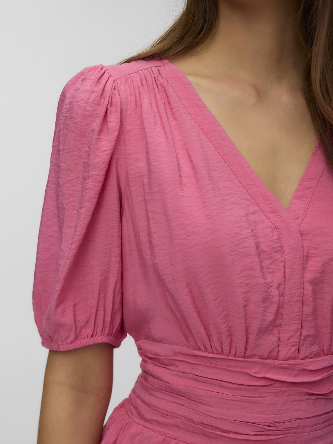 Vmlise 2/4 V-Neck Short Dress Wvn Exp