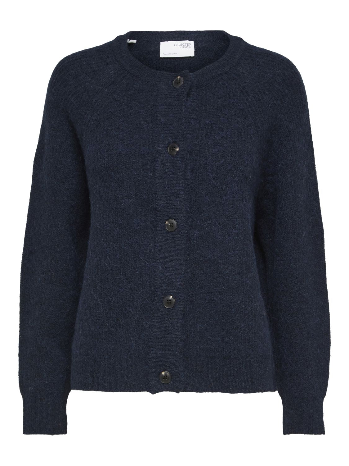 SLFLULU LS KNIT SHORT CARDIGAN B NOOS DARK SAPPHIRE/MELANGE