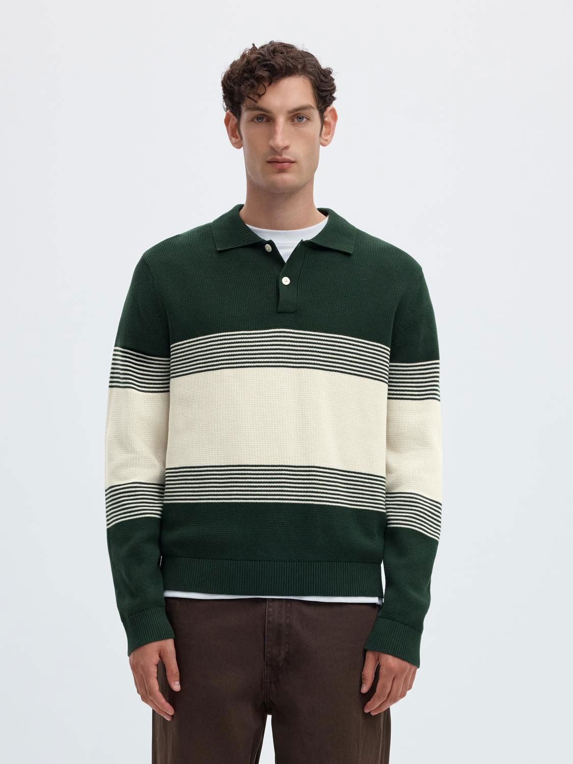Slmdane Ls Knit Stripe Polo