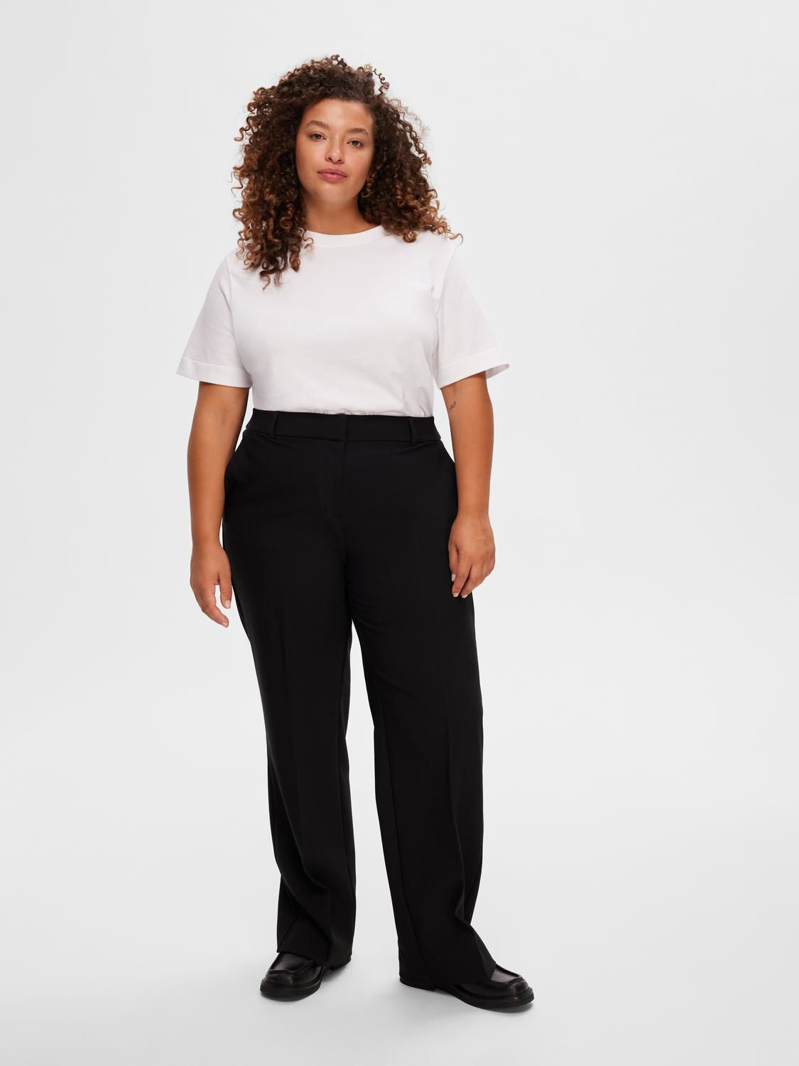SLFRITA MW WIDE PANT BLACK N NOOS Black