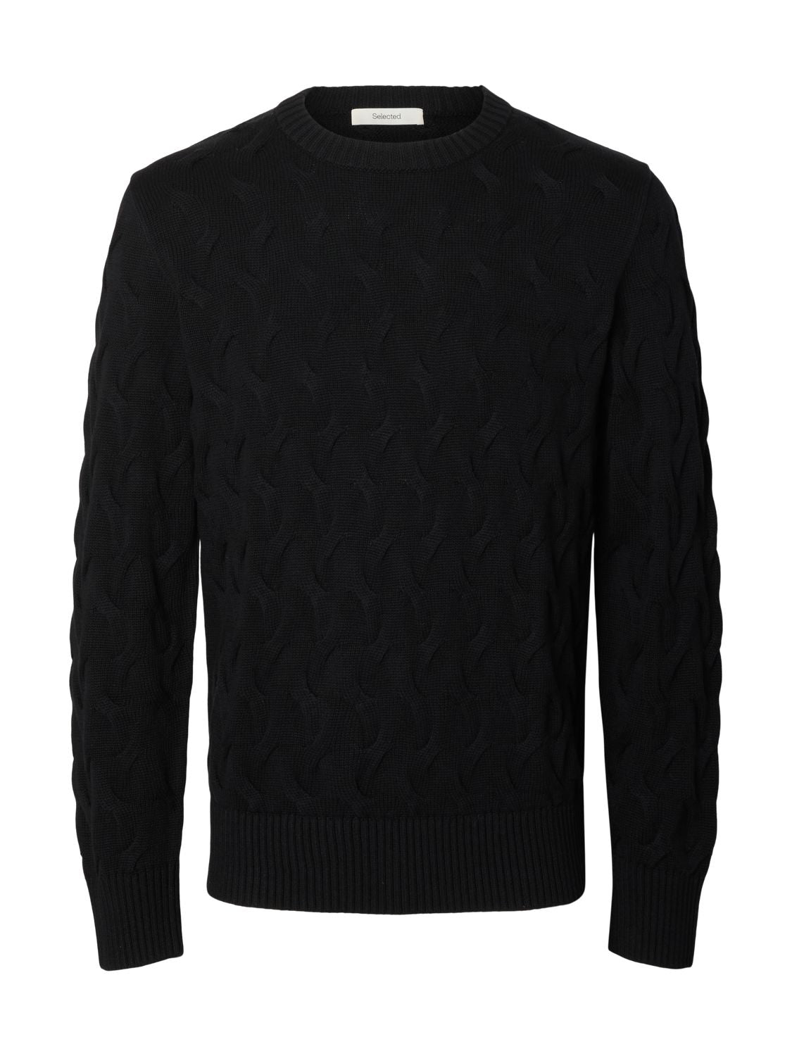Slmcarlos Ls Cable Crew Neck Noos