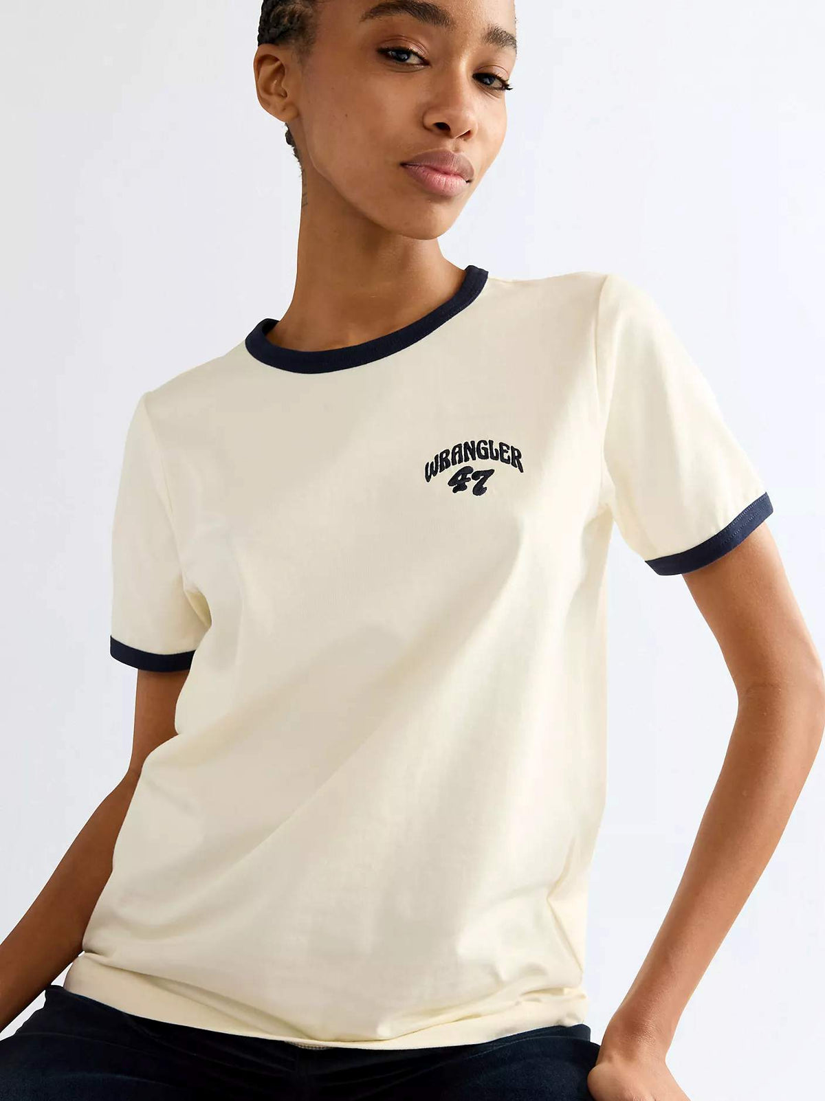 Wrangler Ringer tee 112386833 antique white