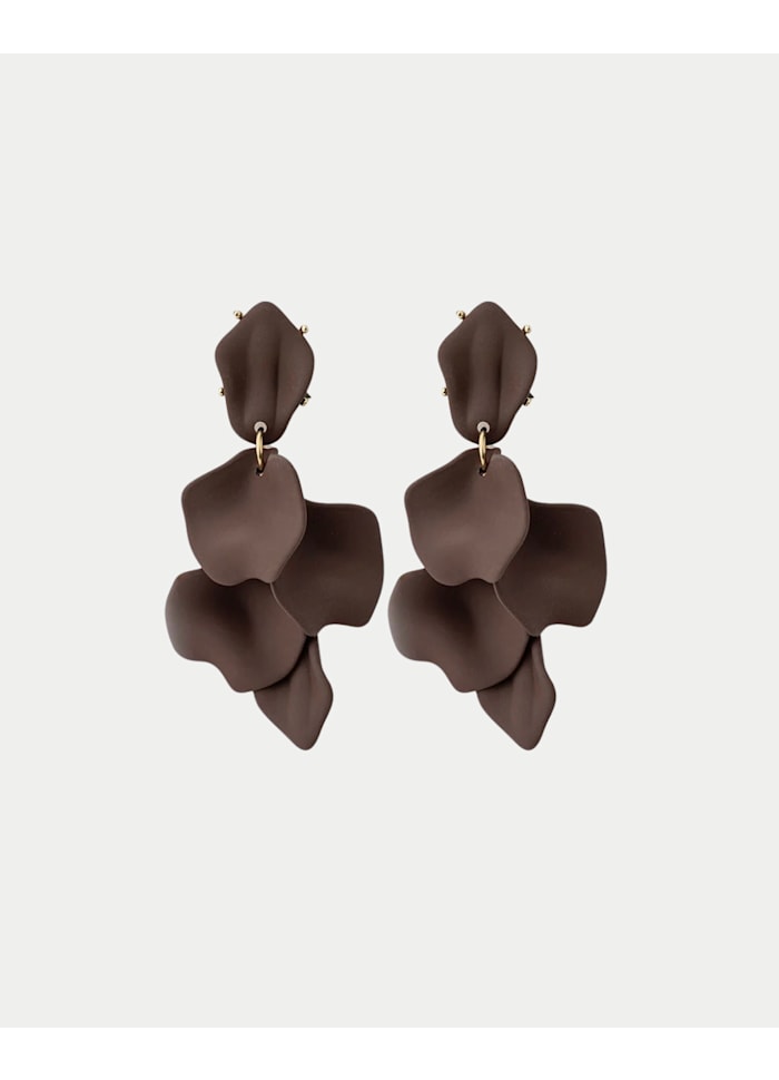 Leaf Earrings Matt Coffee