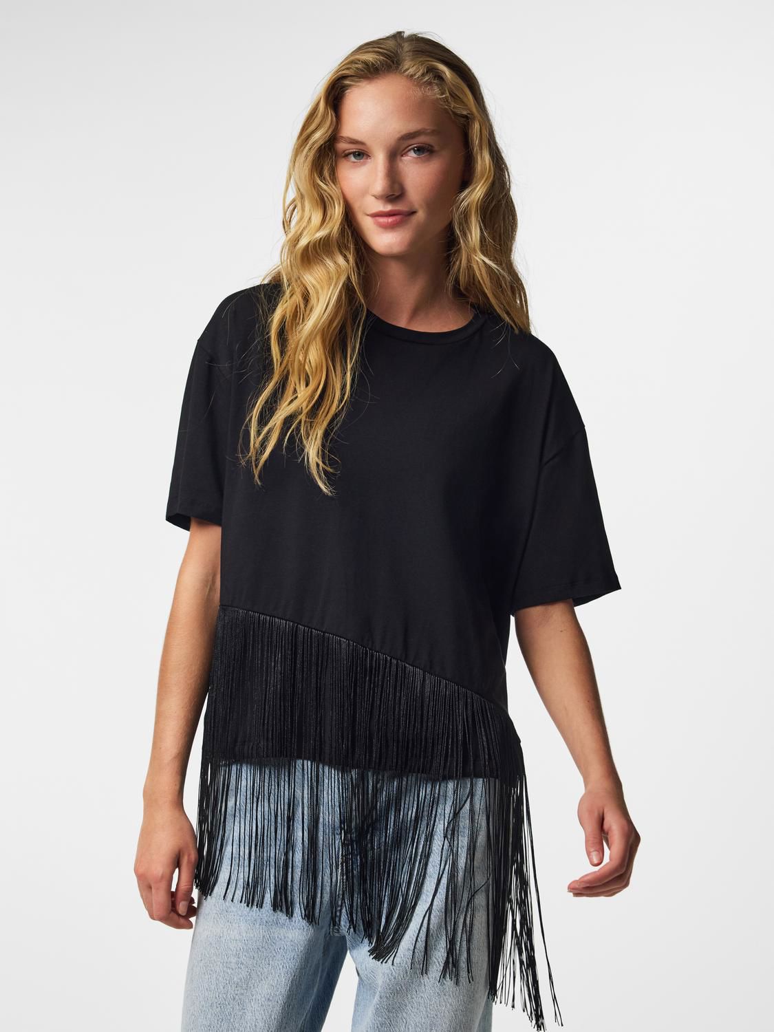 Pcollie Ss O-Neck Frills T-Shirt Jrs D2d