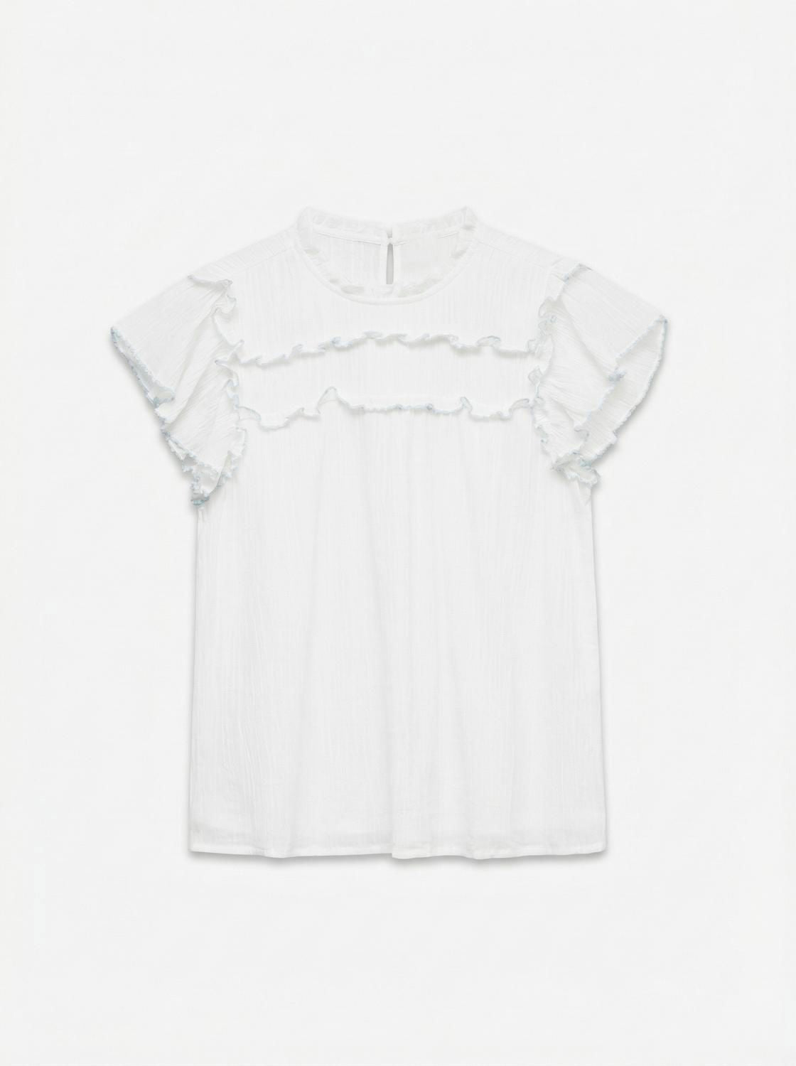 Vmflair Sl Frill Detail Top Wvn