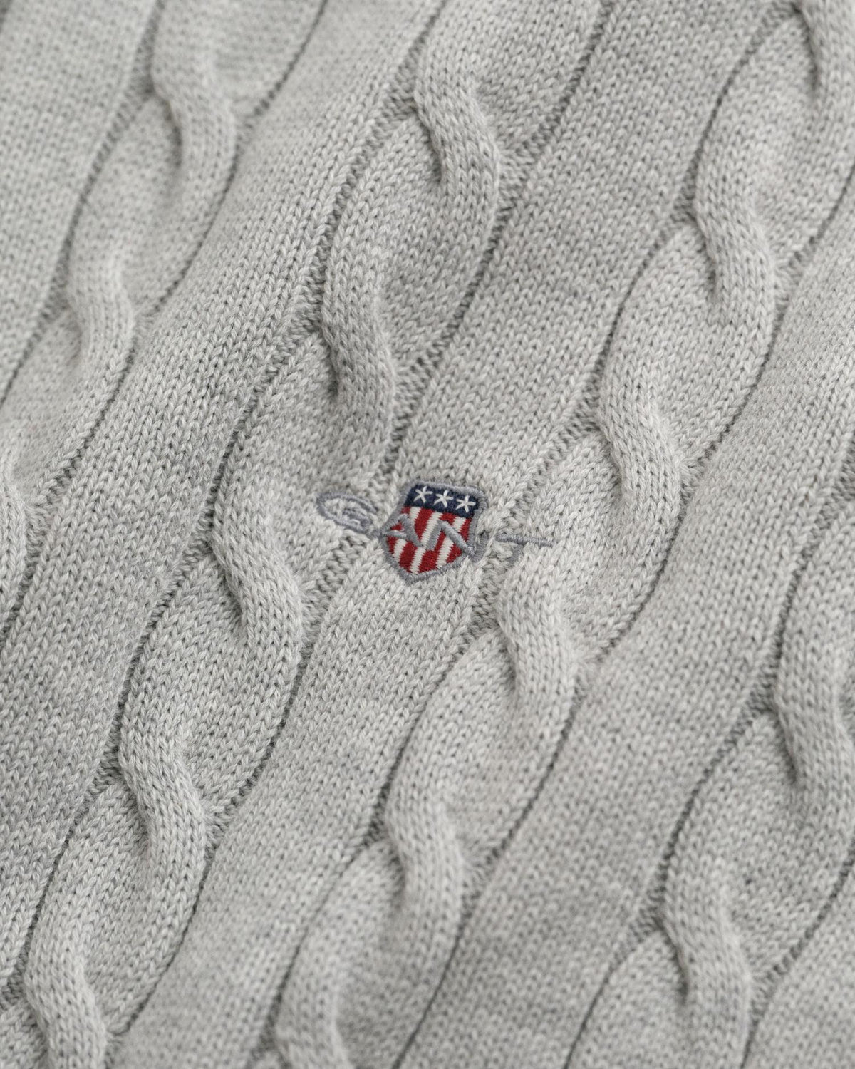 COTTON CABLE HALF ZIP 8050603 CLOUD GREY