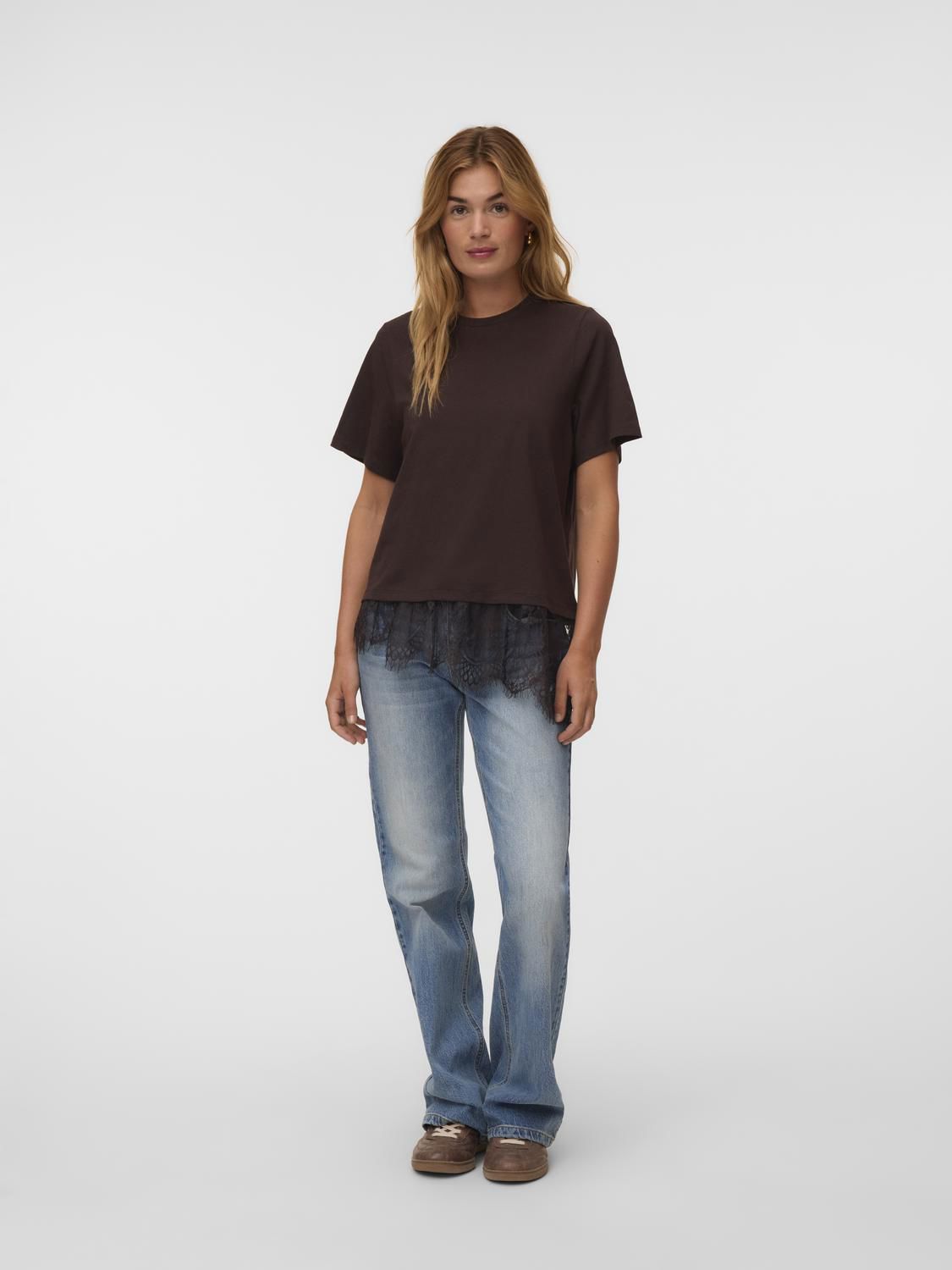 Vmbrit Ss O-Neck Lace T-Shirt Jrs