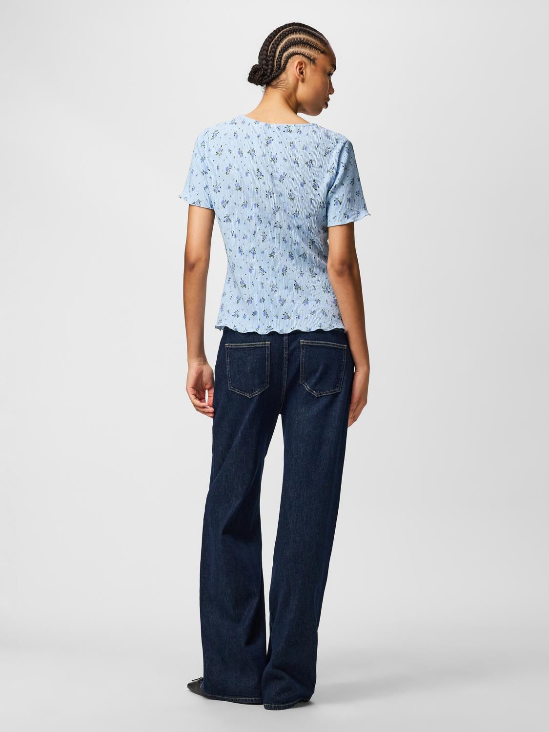 Pcflora Ss O-Neck Top Jrs Noos Bc