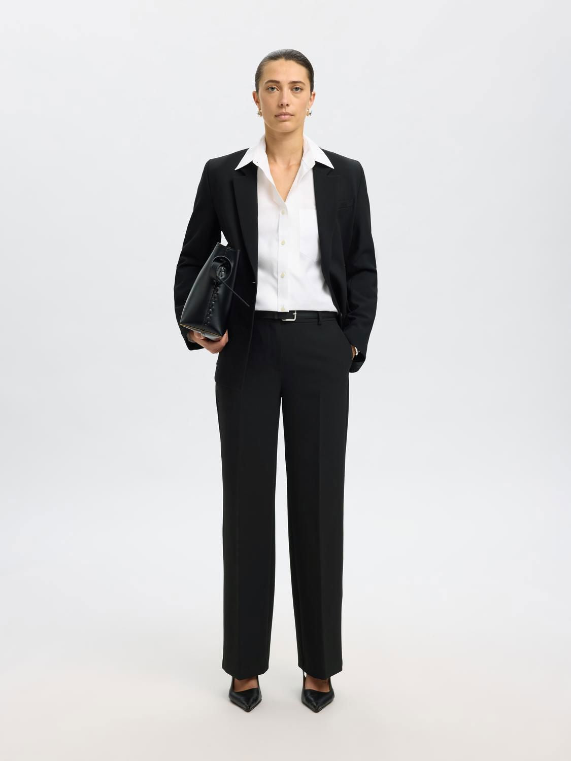 SLFRITA MW WIDE PANT BLACK N NOOS Black