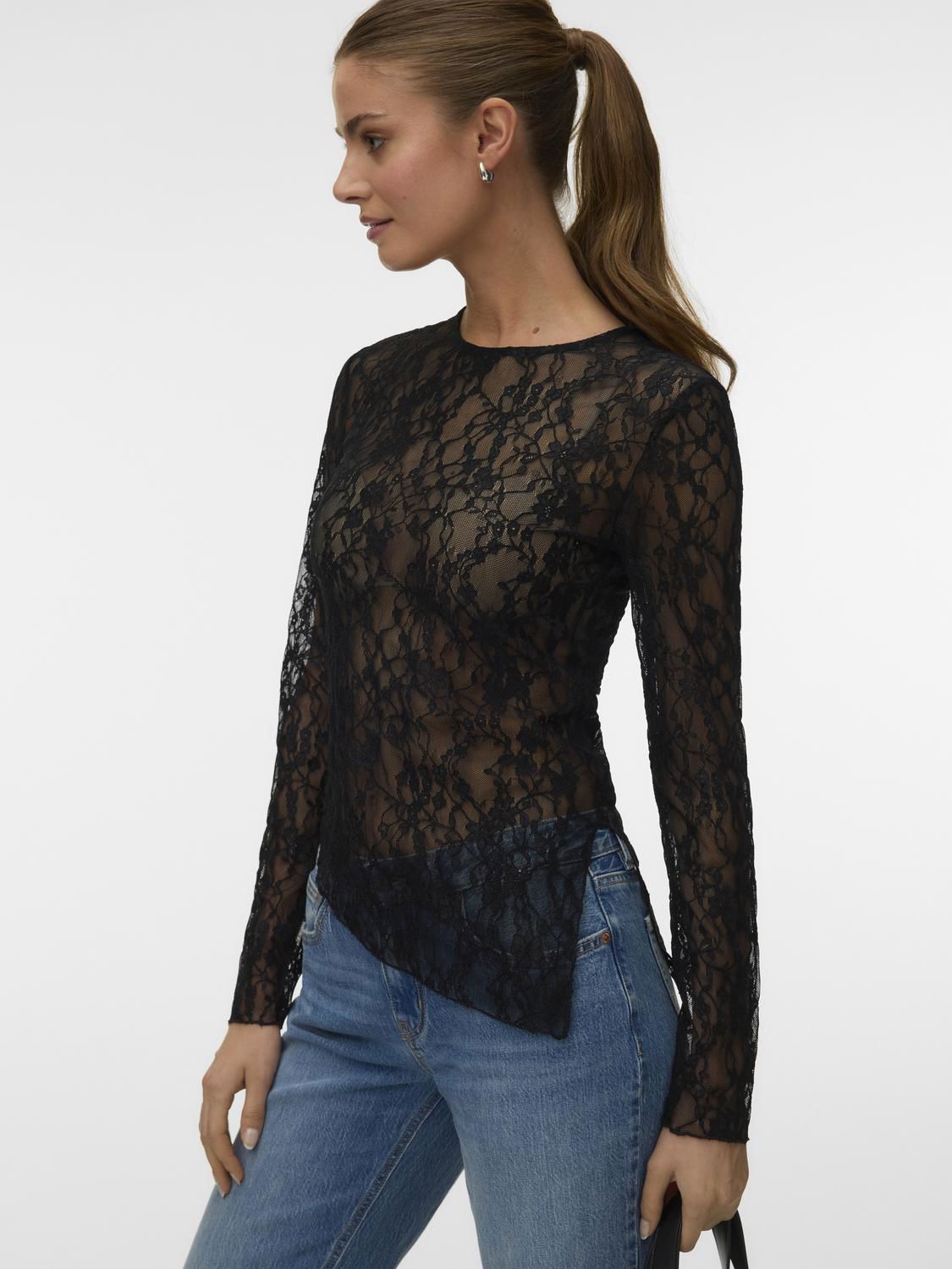 Vmtille Ls Asm Lace Top Jrs Exp Sb4