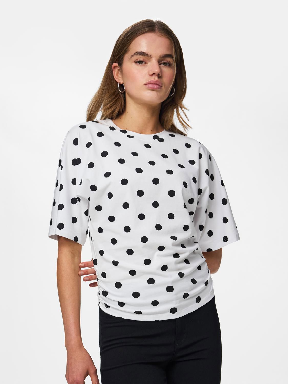Pcalli Ss O-Neck Top Jrs Dm